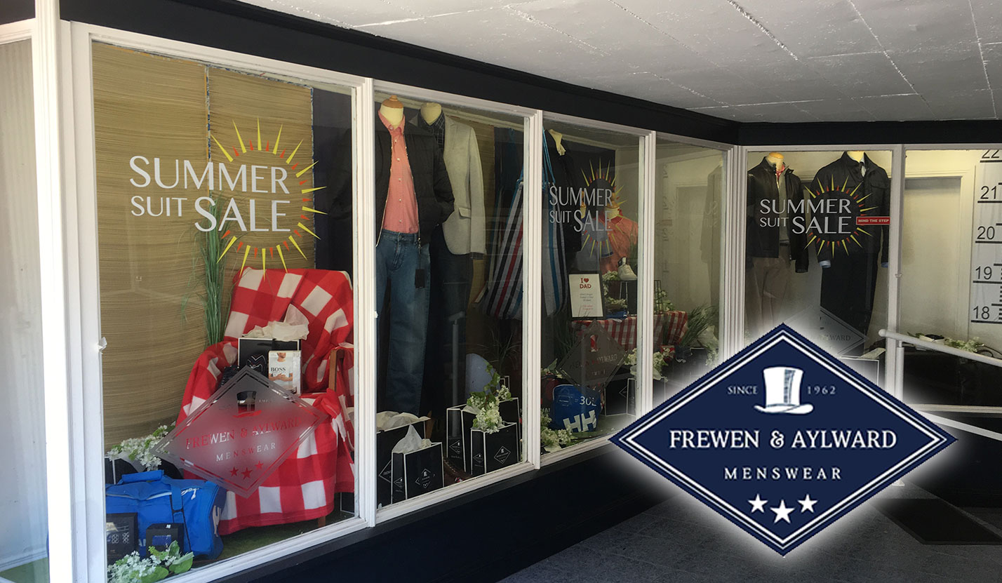 Frewen Menswear - Graphic Design, Vinyl Stickers, Shop Window Design